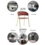 Комплект из 4-х стульев Bradex Home Turin пудровый с золотыми ножками