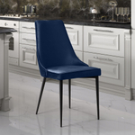 Стул Oliver, бархат синий 29/ чёрный конус