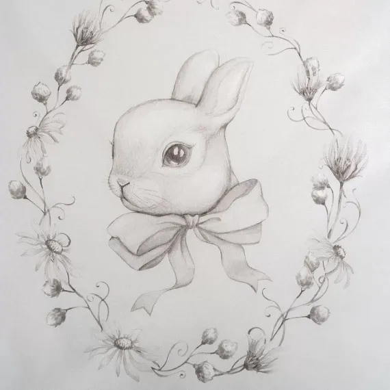 Комплект постельного белья Lollycottons Кролик Лаппин 3 предмета ,Серый