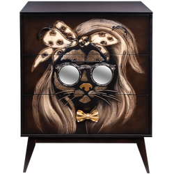 Комод Собака Микаэла с 3 ящиками Каштан