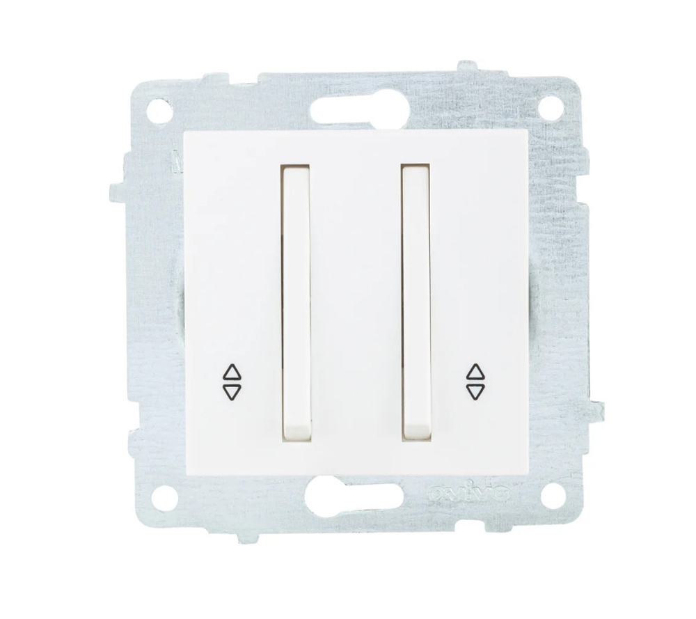 Выключатель 2-кл прох OVIVO 10А белый узкая клавиша 610-000201-211