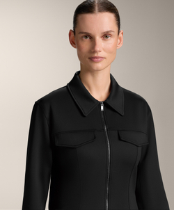 Oysho Куртка с эффектом неопрена в рубчик, черный