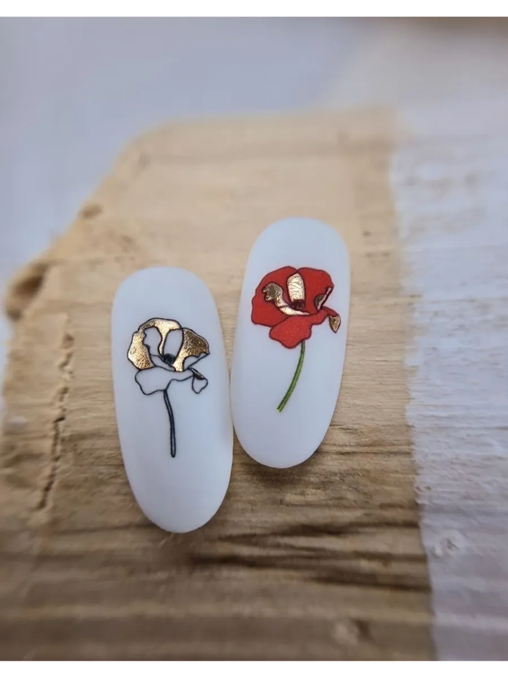 Lucky Rose Слайдеры наклейки для длинных ногтей Foil 059