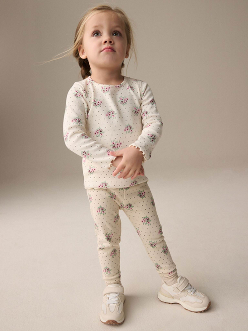 Легинсы для девочки Next E51-413, Кремовый