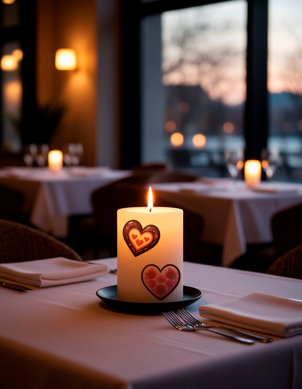 Трансфер переводной - декаль для свечей и гипса день святого валентина 009 А5