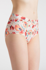 Высокие трусики Poppies с алыми маками (Размер: XL) (Цвет: телесный)