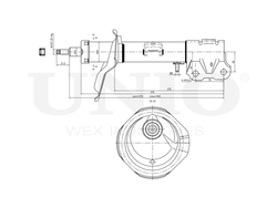 Амортизатор газовый передней подвески правый UNIO SAB-10017