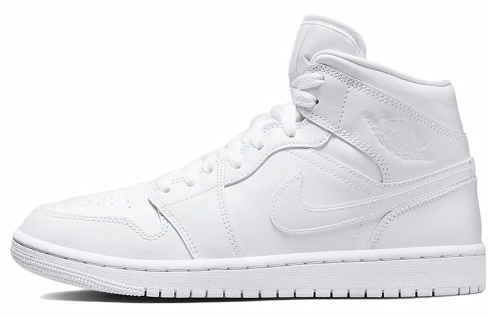 Кроссовки Jordan Air Jordan 1 Mid Triple White (Женская размерная сетка)