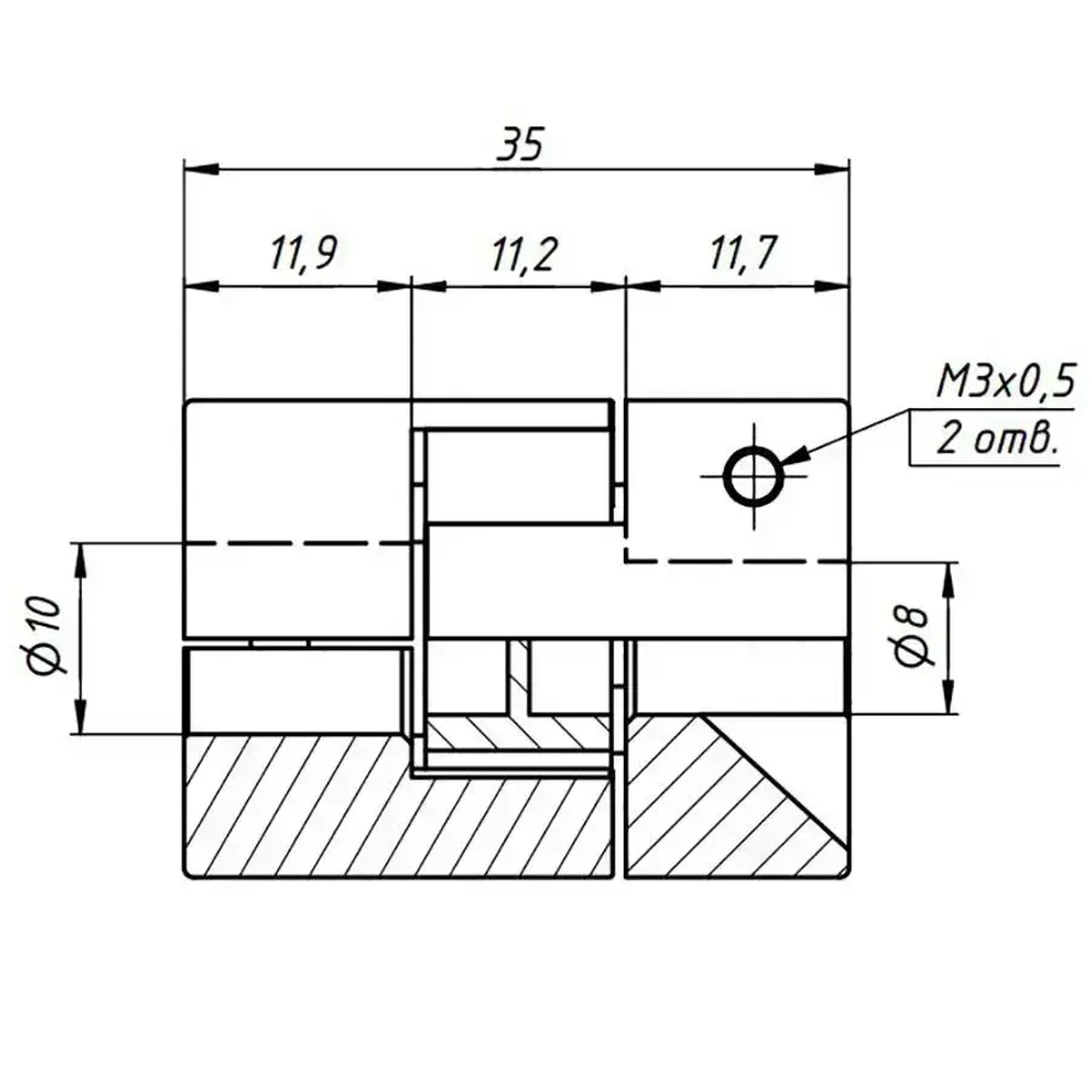 Муфта кулачковая соединительная JM2-25x35-8x10