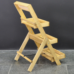 Подставка для цветов и декора напольная 3 полки из массива сосны Флорэль, деревянная этажерка для цветов на подоконник в стиле рустик, бежевая