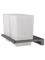 Два стакана для зубных щеток с держателем WONZON & WOGHAND ECLIPSE, Темный графит (WW-9128-GM)