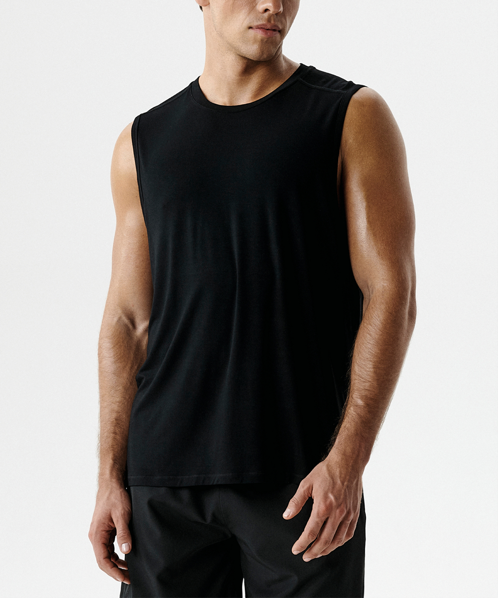 Майка мужская спортивная Atlantic, 1 шт. в уп., бамбук, черная, MV-052