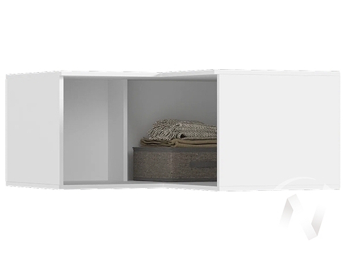 Антресоль угловая Норд (белый/белый глянец холодный)