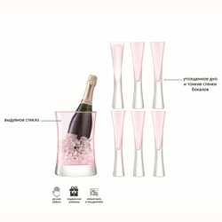 Набор для шампанского Moya розовый 7 предметов