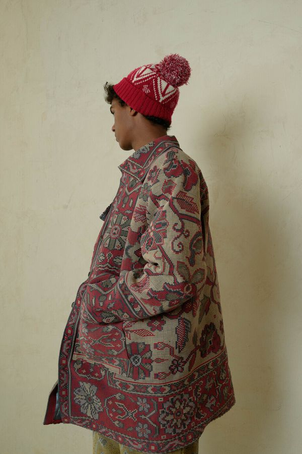 Куртка Удлиненная Теплая / Long Padded бордовая - фото 1