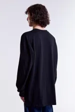 Лонгслив Гербарий Мак Черный