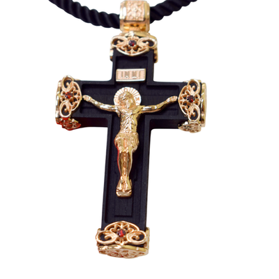 Крест Филигранный с рубинами