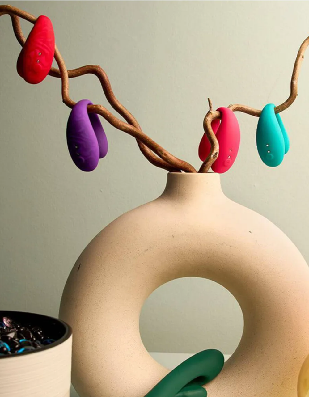 Вибромассажер для пар TWIN с управлением через приложение бирюзовый