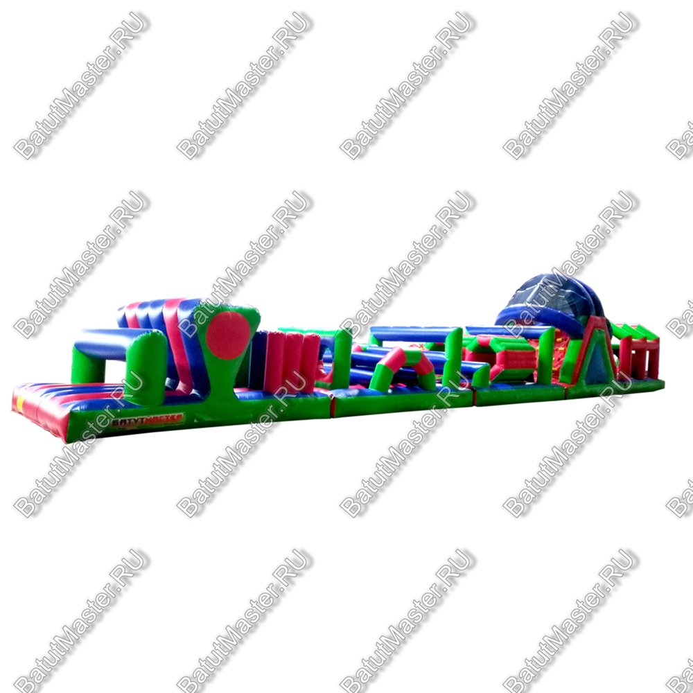 Коммерческая надувная полоса препятствий "Азарт" 25*3,5*4,5 м