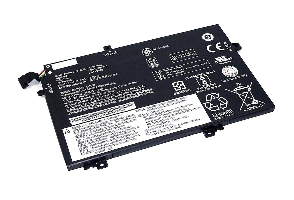 Аккумуляторная батарея для ноутбука Lenovo ThinkPad L480 (L17M3P54) 11.1V 45Wh