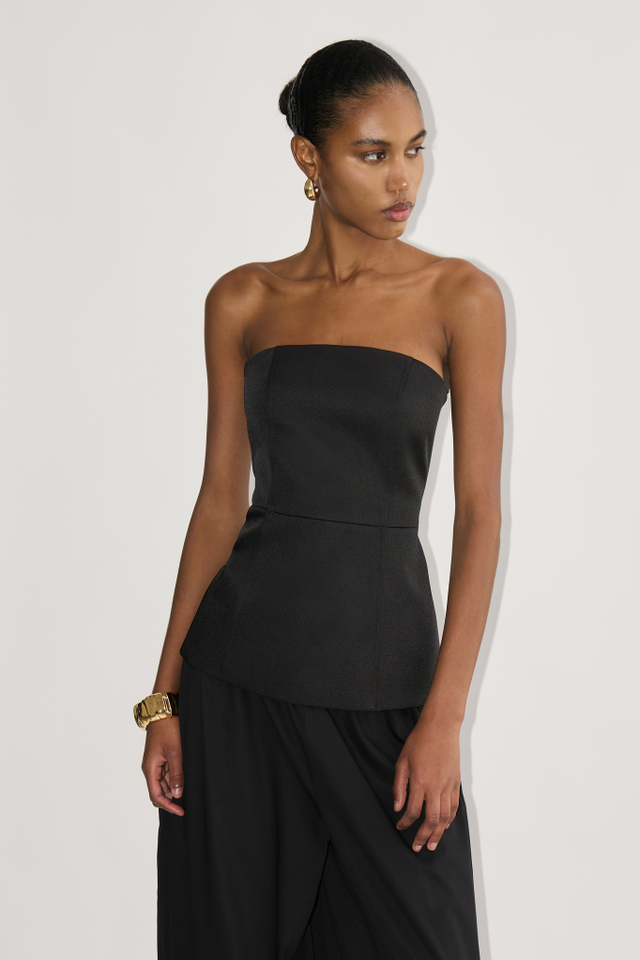 Топ корсетный с баской из сатина