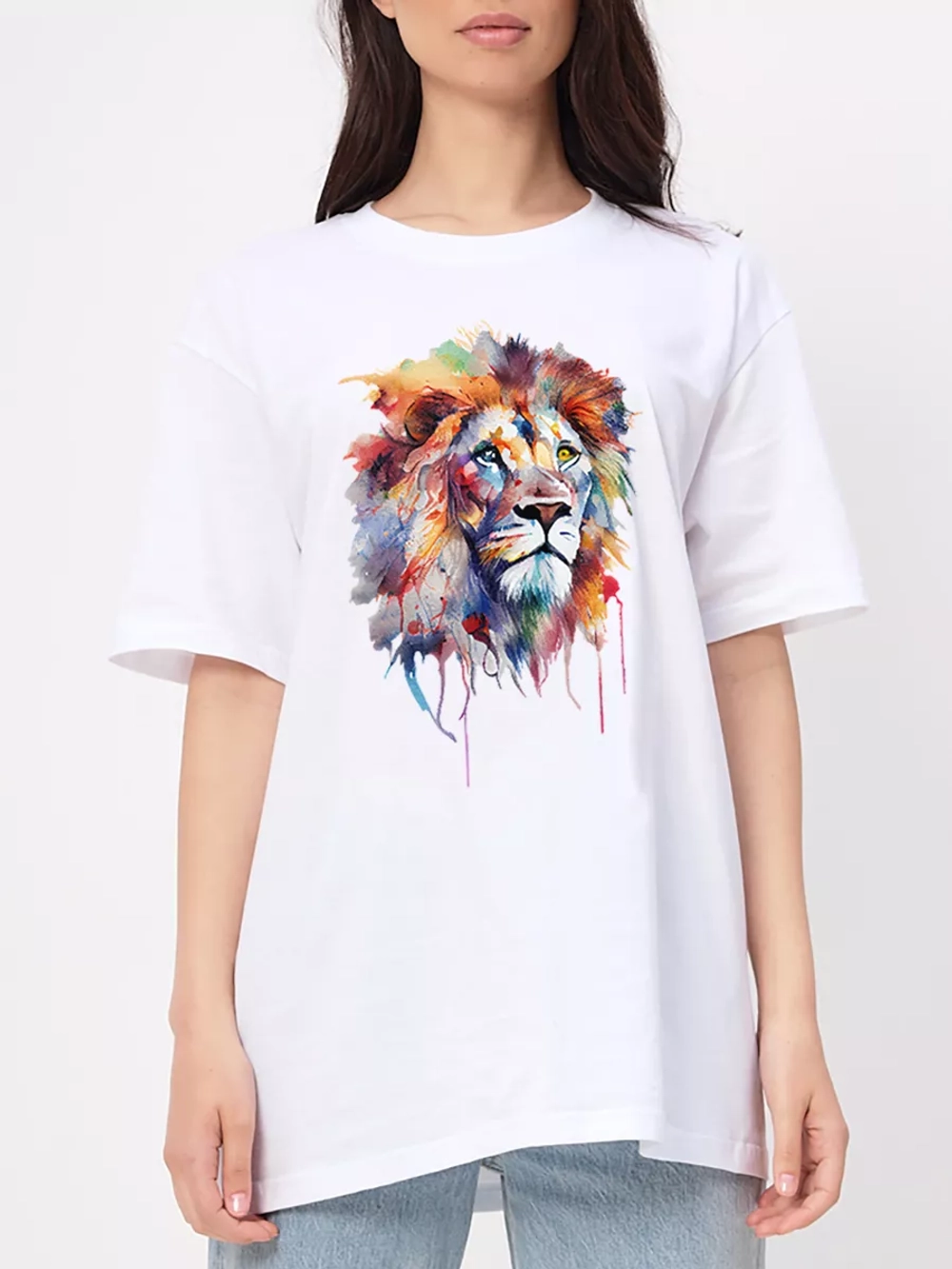 Футболка белая oversize оверсайз с рисунком, принтом