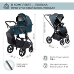 Детская коляска Sweet Baby Elegante 2 в 1 Chrome Blue