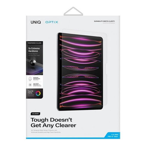 Защитное стекло Uniq OPTIX (+installer) для iPad Pro 13 (2024) Clear (PDP13(2024)-CLEAR)