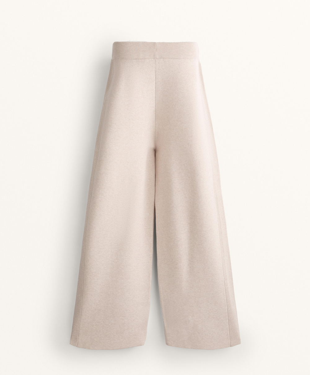 OYSHO Прямые брюки с резинкой по бокам, каменный