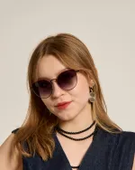 Очки солнцезащитные Spunky Big Kiss Black-Red. gradient grey lens
