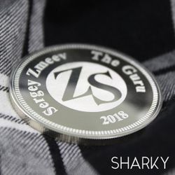 Подарочная сувенирная монета из серебра с гравировкой на заказ