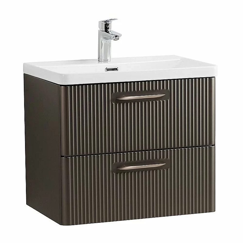 Тумба с раковиной BelBagno DUE-500-2C-SO-GM-P оружейная сталь