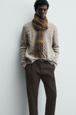 ZARA БРЮКИ ЧИНОС SKINNY FIT, КОРИЧНЕВЫЙ