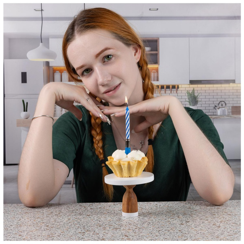 Свеча музыкальная синяя