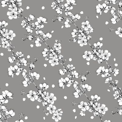 Сакура на сером фоне