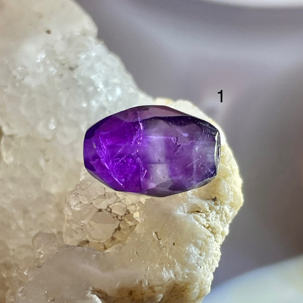 54611  Аметист Бусина бочонок 10*14мм огр