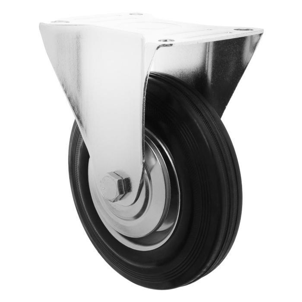 Колесо d100 неповоротное на площадке Черная резина 003867