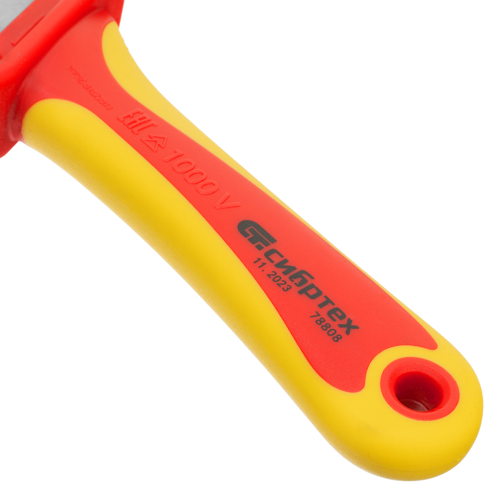 Нож диэлектрический до 1000 В, для снятия оплетки электрокабелей Сибртех 78808