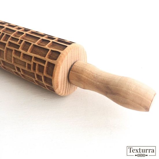 Малая скалка с узором Кирпичная кладка