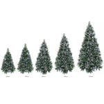 Ёлка «Сказочный лес» 210 см,ПВХ+леска, с белым напылением+шишки (1367 веток) (SZ2000-210)