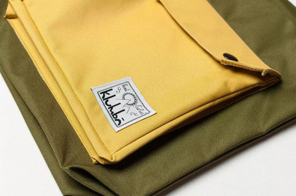 Сумка Klumba Cross-body Комбинация 1 ручной работы M Желто-зеленая