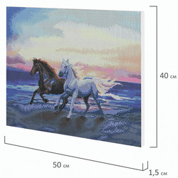 Картина стразами (алмазная мозаика) "Бегущие по волнам", 40*50 см, на подрамнике, ОСТРОВ СОКРОВИЩ