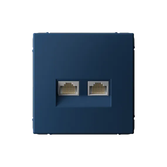 Розетка компьютерная 2-м ArtGallery RJ45 + RJ45 кат.5E механизм аквамарин SE GAL001185