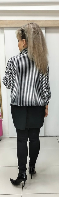 Комбинированная рубашка в клетку