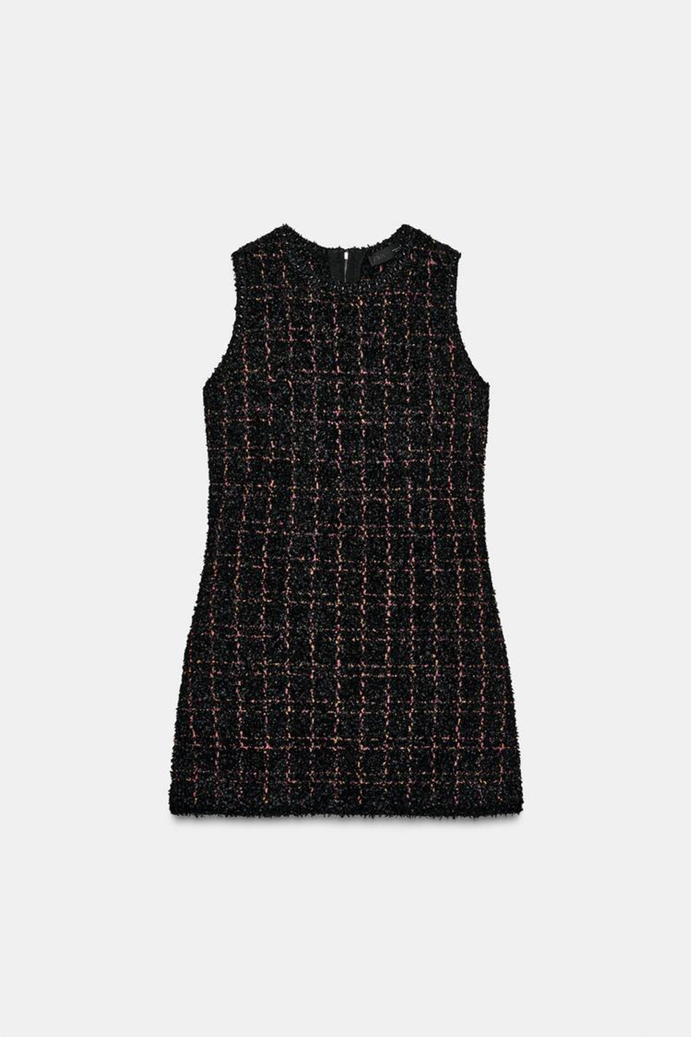 ZARA МИНИ-ПЛАТЬЕ ИЗ СТРУКТУРИРОВАННОГО ТРИКОТАЖА, РАЗНОЦВЕТНЫЙ