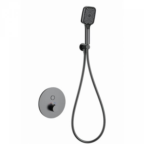 Смеситель для душа с термостатом встраиваемый WONZON & WOGHAND, Темный графит (WW-D1017-A-BGG)