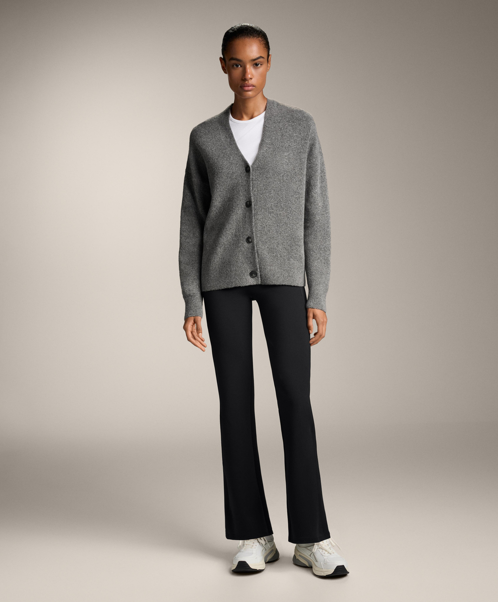 Oysho Мягкий трикотажный кардиган на пуговицах, серый меланж