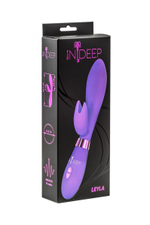 Фиолетовый вибратор Leyla с клиторальным отростком - 20,5 см.