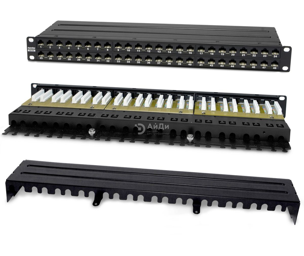 Коммутационная патч-панель Hyperline PPHD-19-48-8P8C-C6A-110D