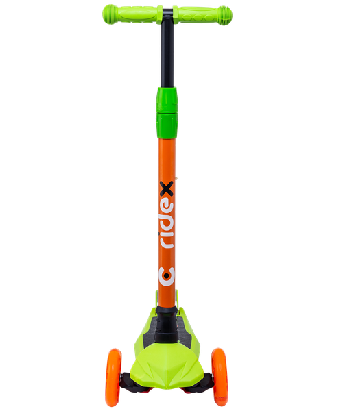 Самокат детский 3-х колесный RIDEX Chip, 120/80 мм, оранжевый/зеленый